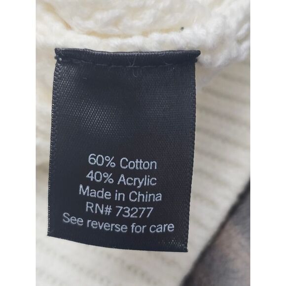 Simply Vera Vera Wang Mixed Stitch Dolman Sweater White Pullover Crewneck Size L - Picture 8 of 9